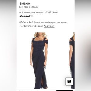 Alex Evenings Embellished Cold Shoulder Column Gown